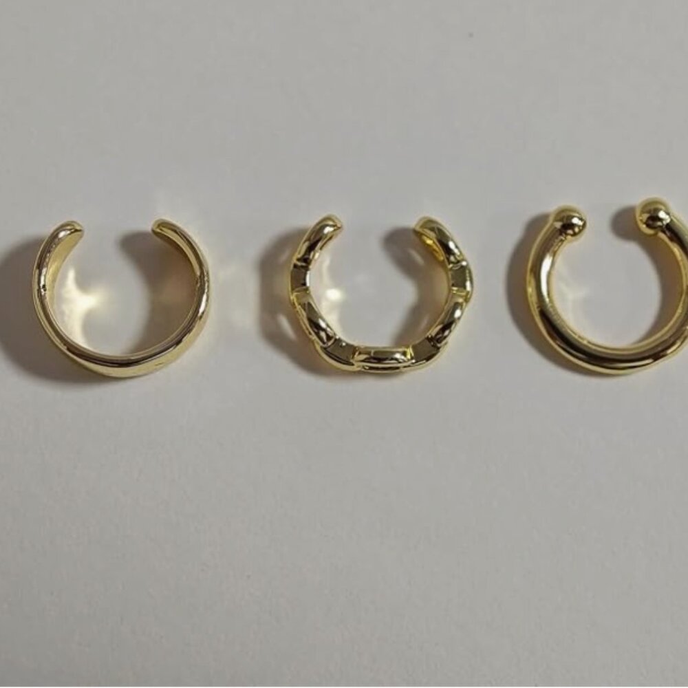 SET OF 3 :  Free People Non-Piercing Ear Cuffs Earrings - Picture 5 of 6